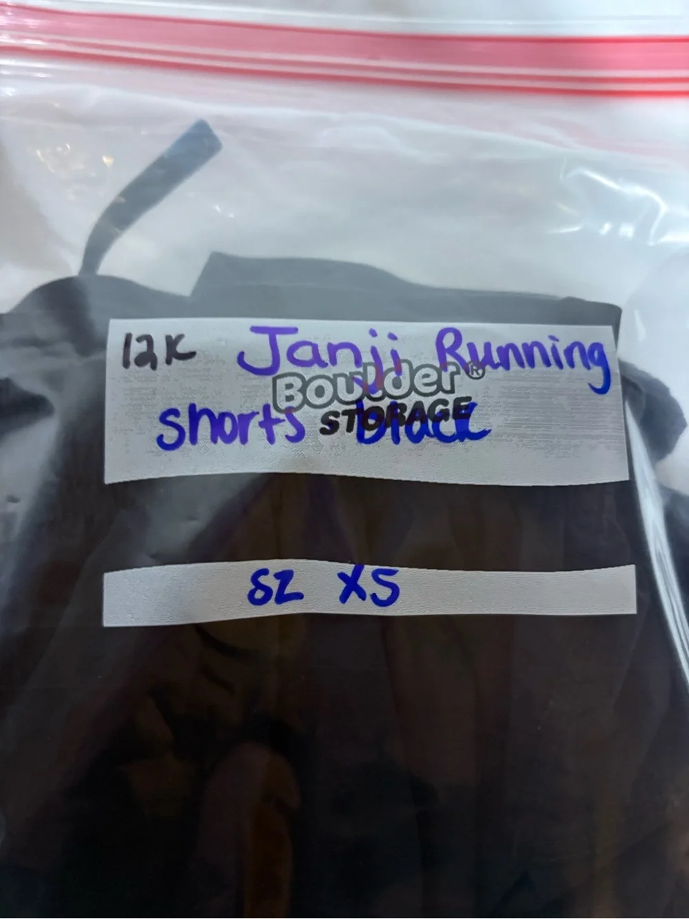 Janji Black Athletic Running Shorts with Blue Drawstring Tip